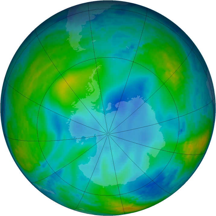 Antarctic ozone map for 01 June 1994